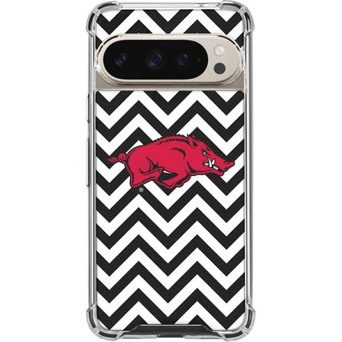 University of Arkansas-Fayetteville Chevron Print Pixel 9/9 Pro Clear Case